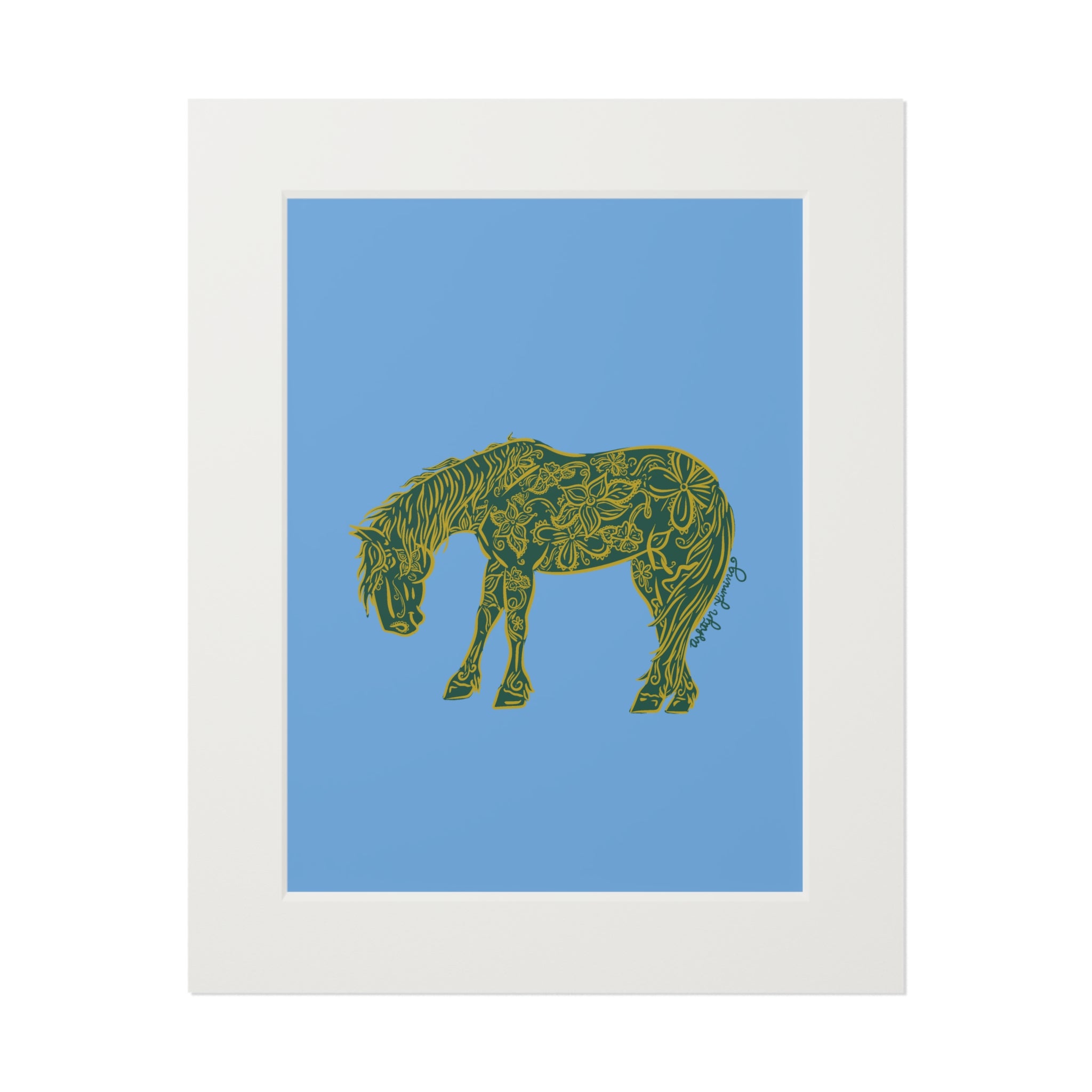 Fine Art Horse Print - Stylish Passepartout Frame, Home Decor, Animal Lover Gift, Art for Horse Enthusiasts, Framed Wall Art
