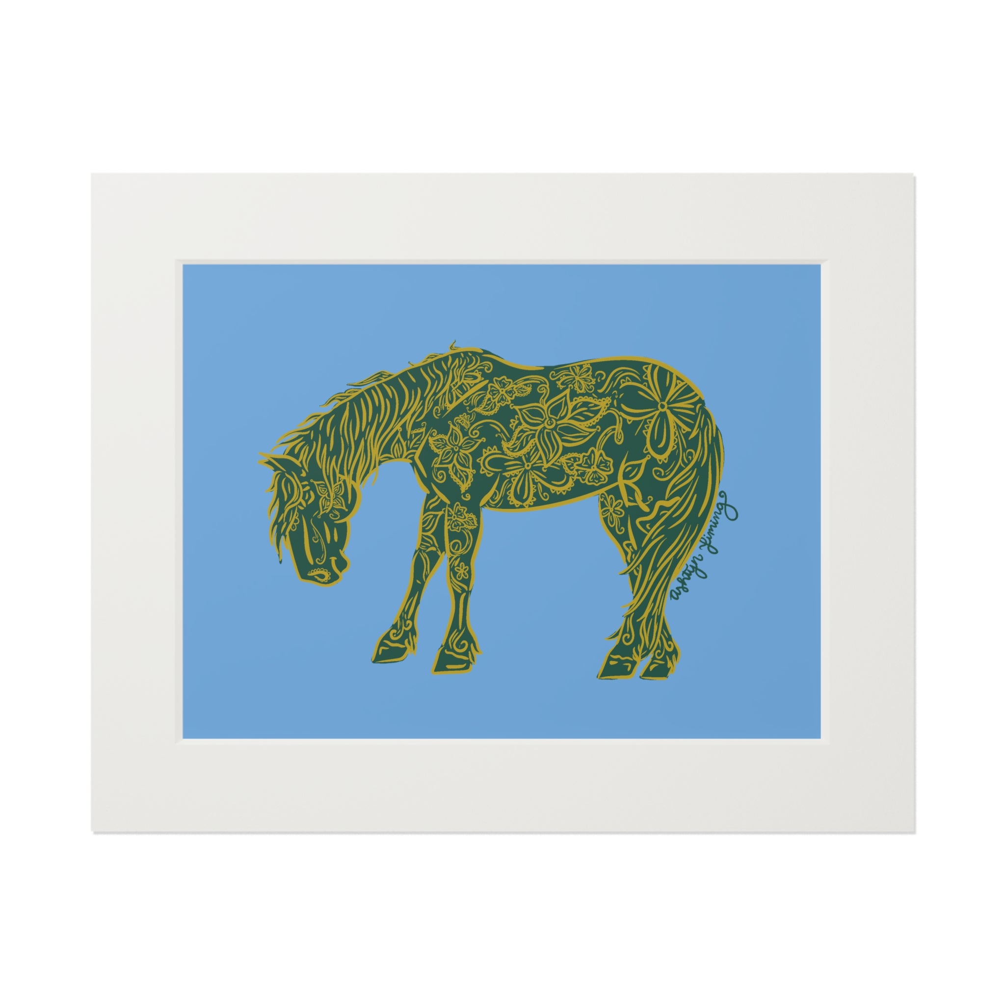 Fine Art Horse Print - Stylish Passepartout Frame, Home Decor, Animal Lover Gift, Art for Horse Enthusiasts, Framed Wall Art