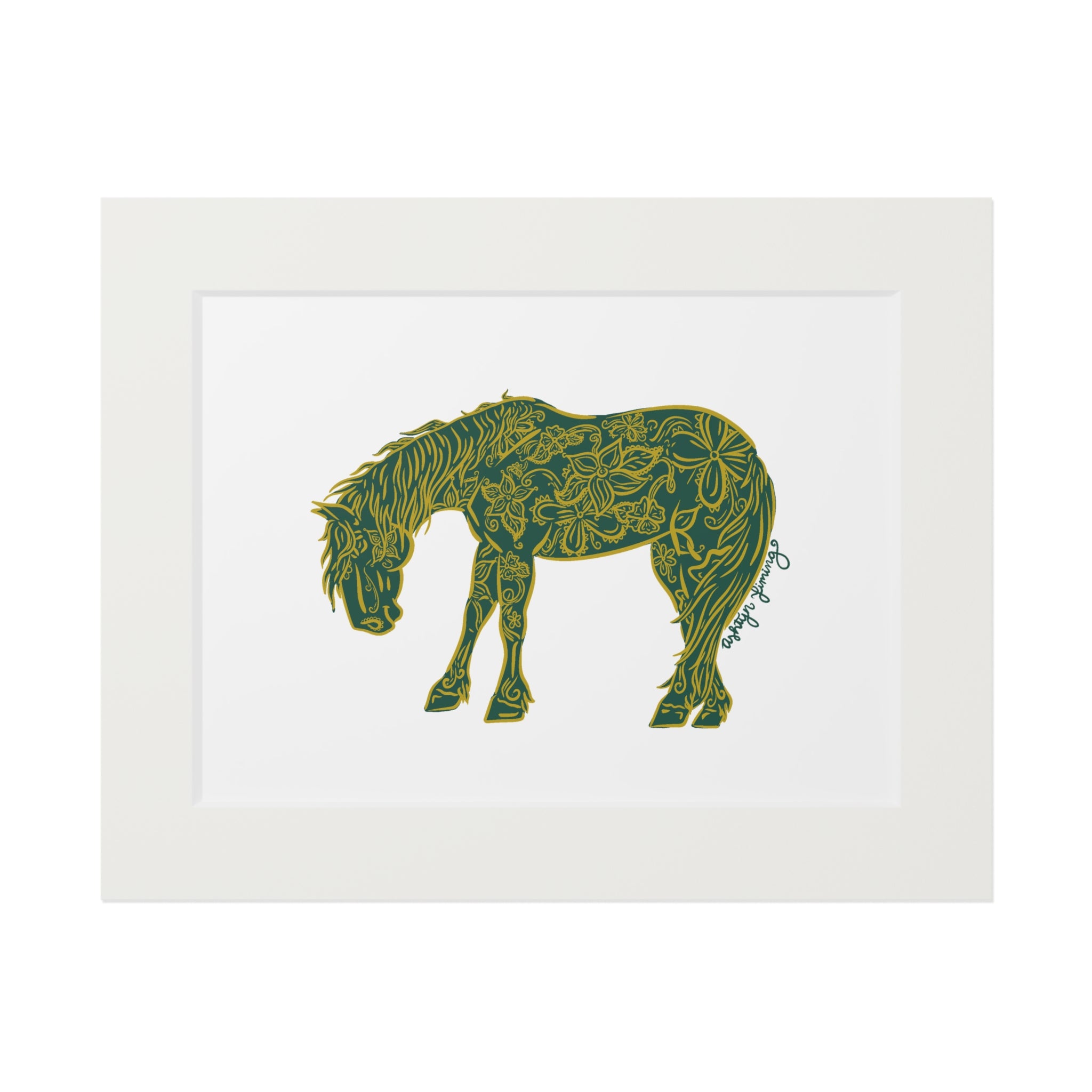 Fine Art Horse Print - Stylish Passepartout Frame, Home Decor, Animal Lover Gift, Art for Horse Enthusiasts, Framed Wall Art