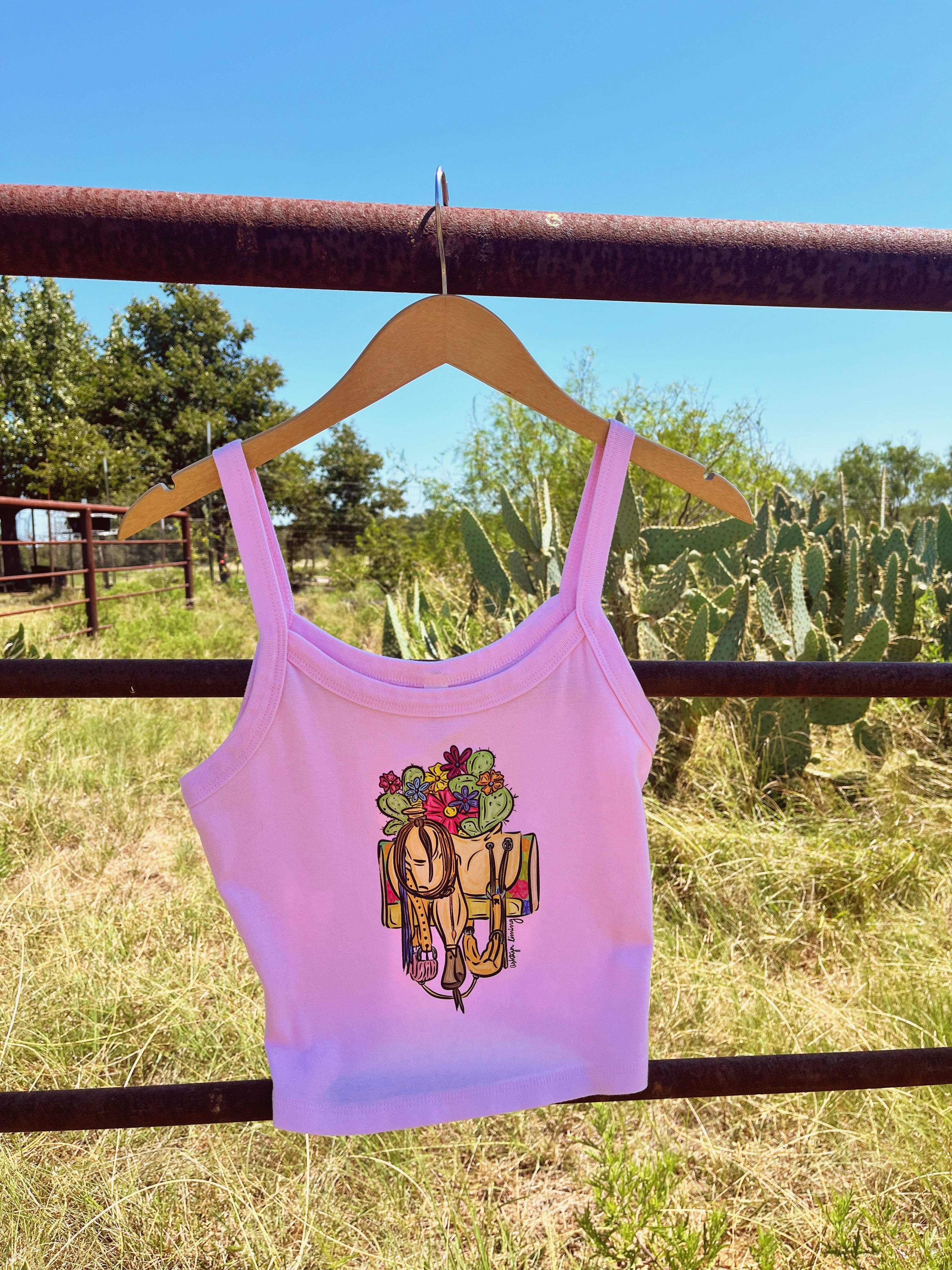 Floral Catus Saddle Women's Tank Top