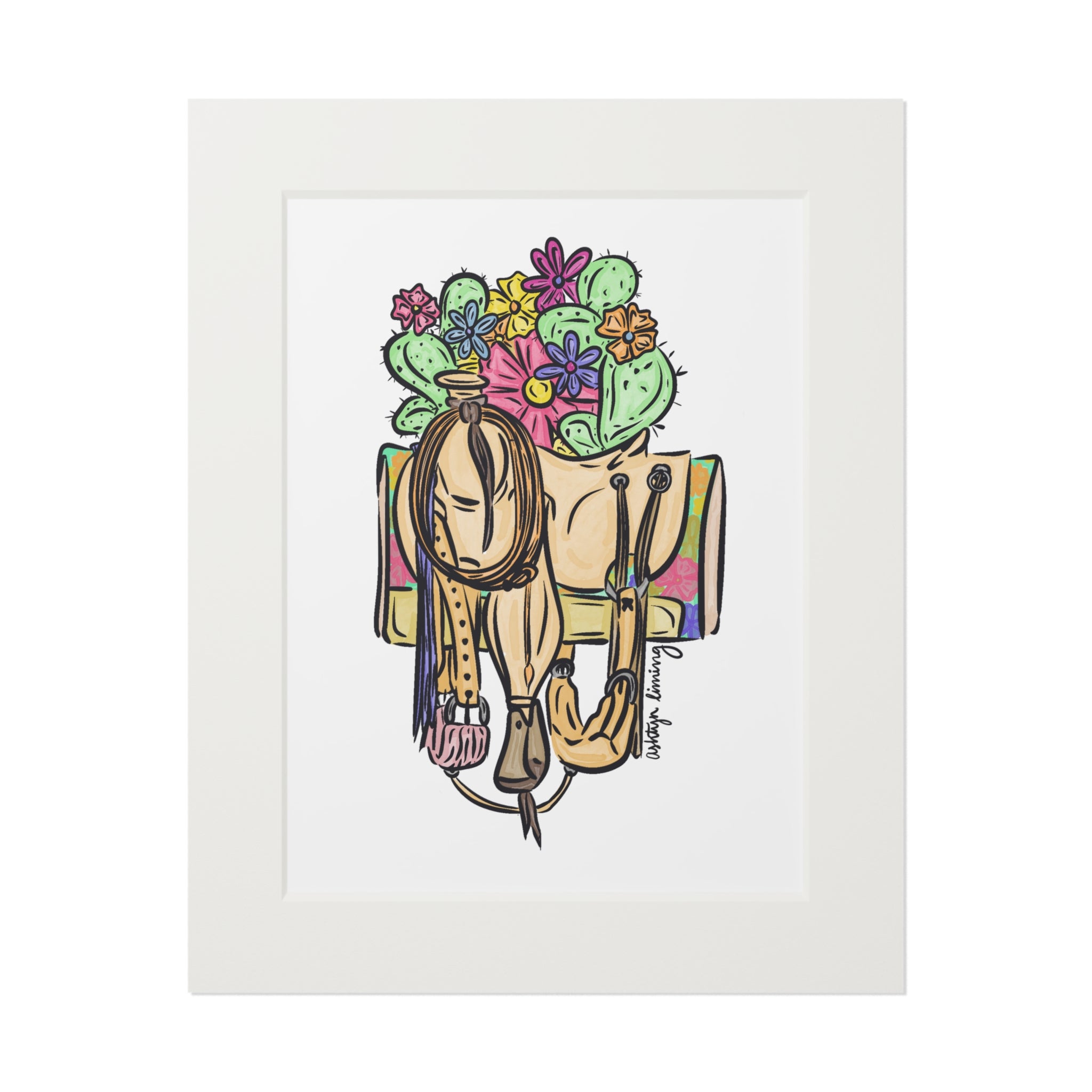 Floral Cactus Saddle Print
