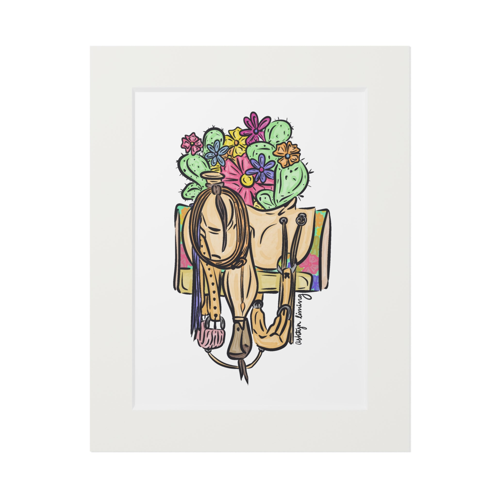 Floral Cactus Saddle Print