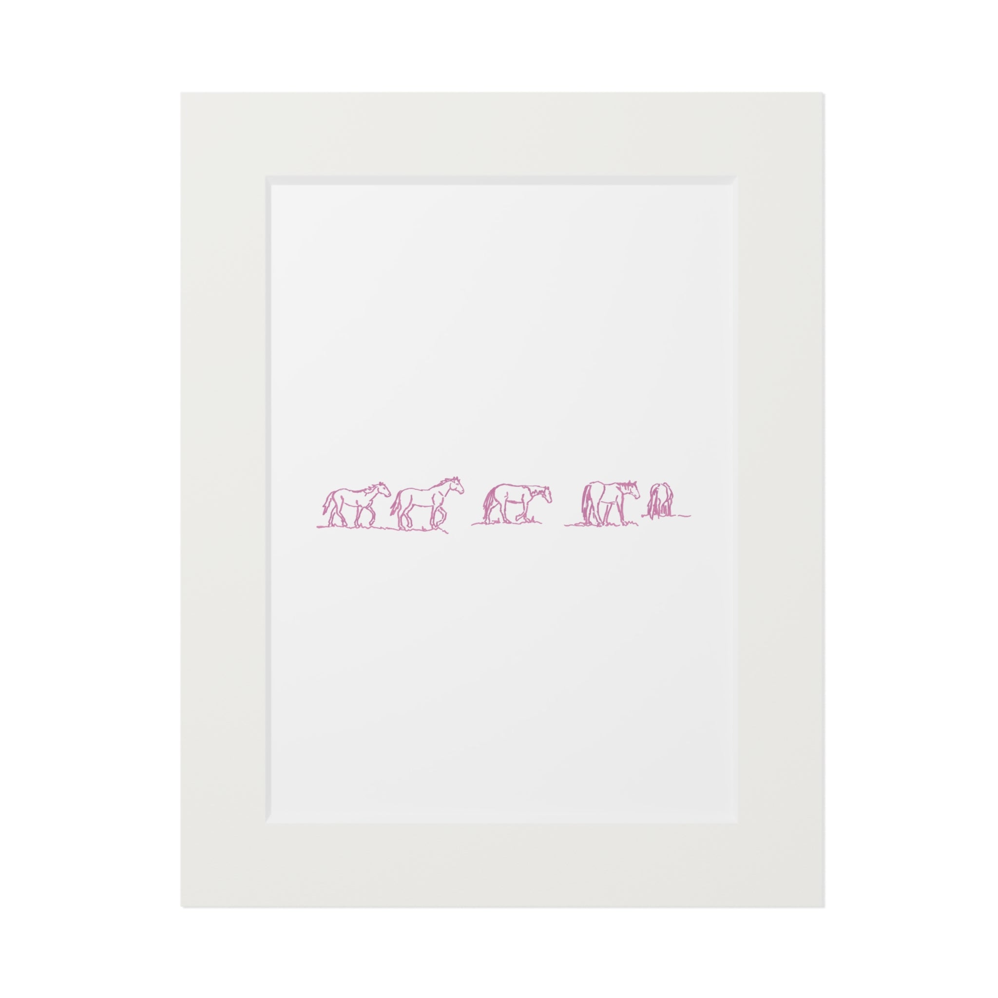 Pink Horses Outline Print